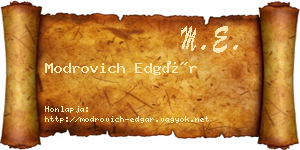 Modrovich Edgár névjegykártya